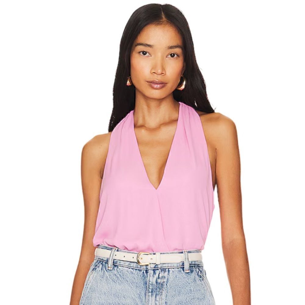 REVOLVE Krisa Surplice Front Racer Back Tank in Myth (Pale Mint Green) Large-NWT - Picture 13 of 16